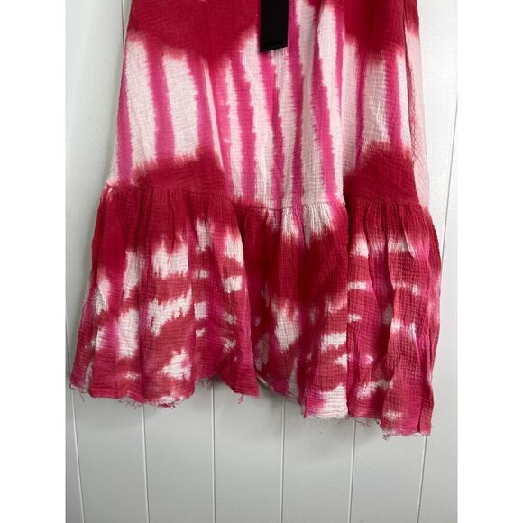 One Teaspoon Icon Pink Tie Dye Muslin Mini Dress Drop Waist Size Small NWT - Picture 3 of 9